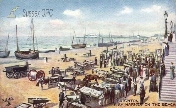 Image of Brighton - Fish market on the beach