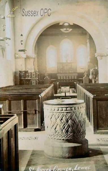 Lewes - St Anne's Church (Font)