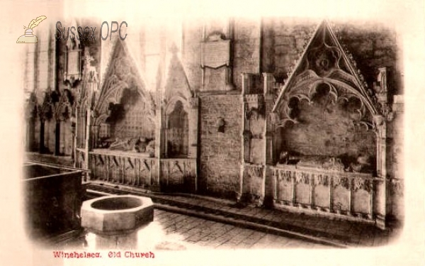 Image of Winchelsea - St Thomas Church (Interior - tombs & font)