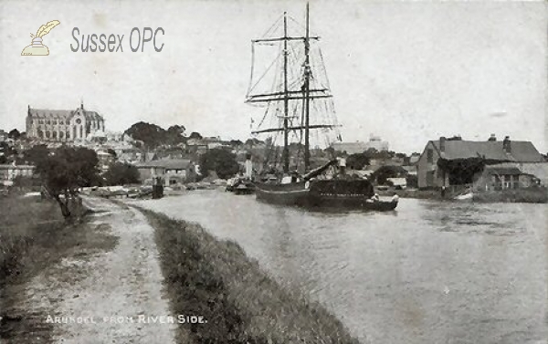 Image of Arundel - View from the River with Ship
