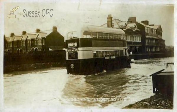 Image of Worthing - Bus in Flood, November 10th 1931