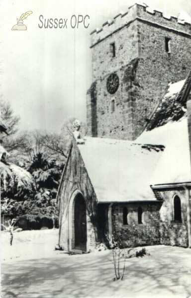 Image of Burpham - St Mary's Church in the snow