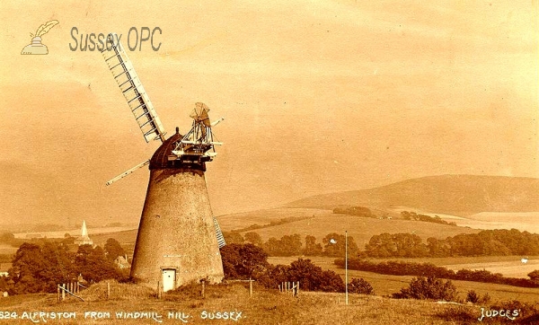 Image of Alfriston - The Windmill and view of the village
