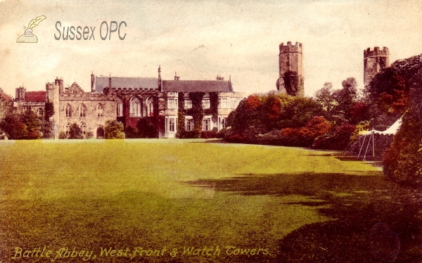 Image of Battle - Battle Abbey - West Front & Watch Towers