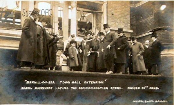 Image of Bexhill - Baron Buckhurst - Town Hall Extension Stone - 16th March 1908