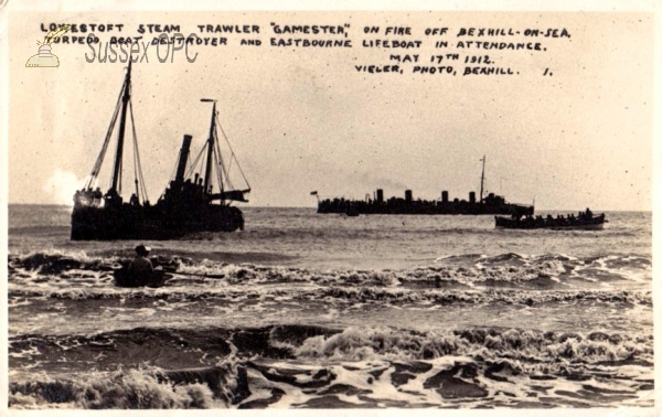 Bexhill - Trawler Fire - 17 May 1912