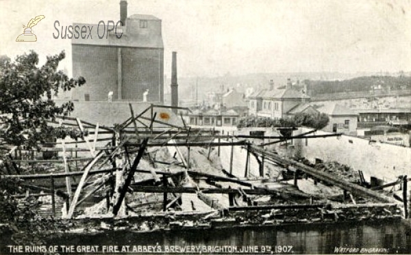 Image of Brighton - Brewery Fire - 9th June 1907