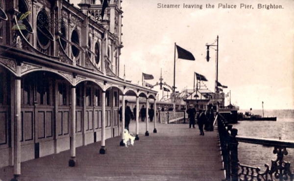 Image of Brighton - Steamer leaving the Palace Pier