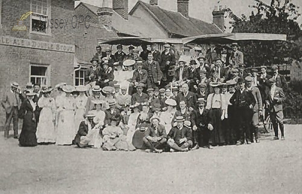 Image of Buxted - Crowd outside the White Hart