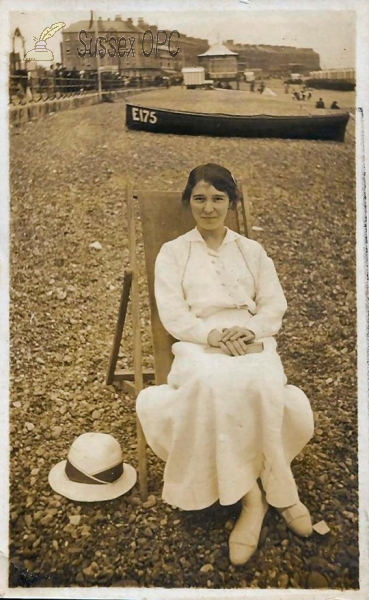 Image of Eastbourne - Jess on the Beach, 11th August 1915