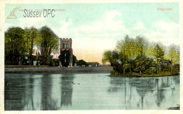 Image of Falmer - Church & Pond