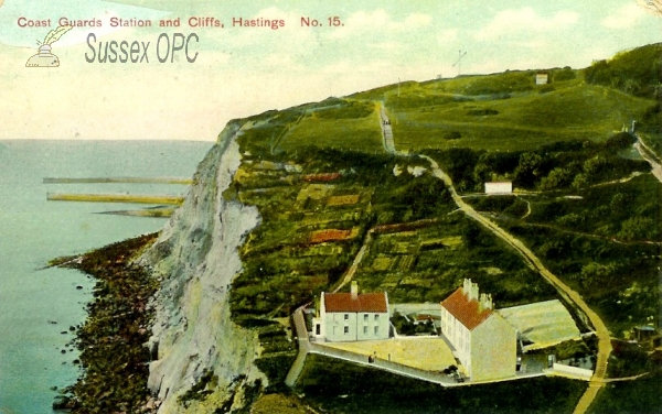Image of Hastings - Coast Guards Station & Cliffs