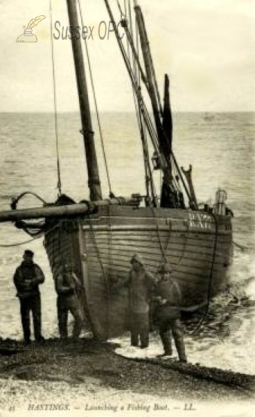 Image of Hastings - Landing a Fishing Boat