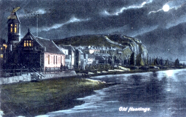 Image of Hastings - Lifeboat house by night
