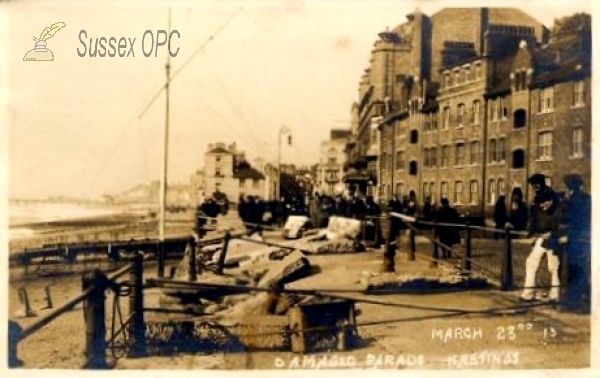 Image of Hastings - Damage to the Parade on March 23rd 1913