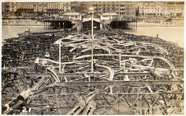 Image of Hastings - The Wreck of the Pier after the Fire