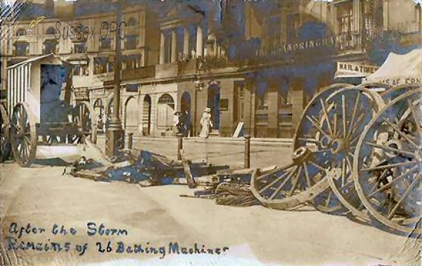 Image of Hastings - After the Storm (Remains of 26 Bathing Machines)