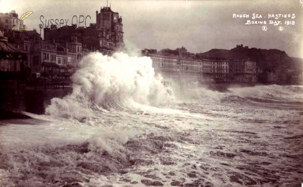 Image of Hastings - A Rough Sea - Boxing Day 1912
