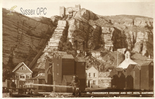 Image of Hastings - Fishermens Church and Net Huts