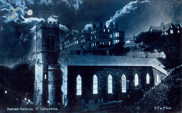 Image of St Leonards - St Leonard's Church at night