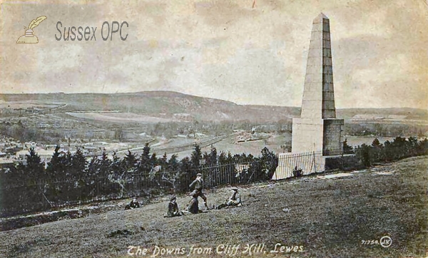Image of Lewes - The Martyrs Monument & View from Cliff Hill