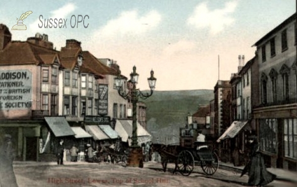 Image of Lewes - High Street, top of School Hill