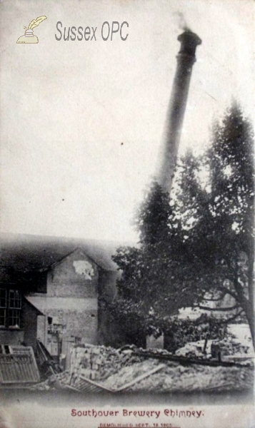 Image of Southover - Demolition of Brewery Chimney