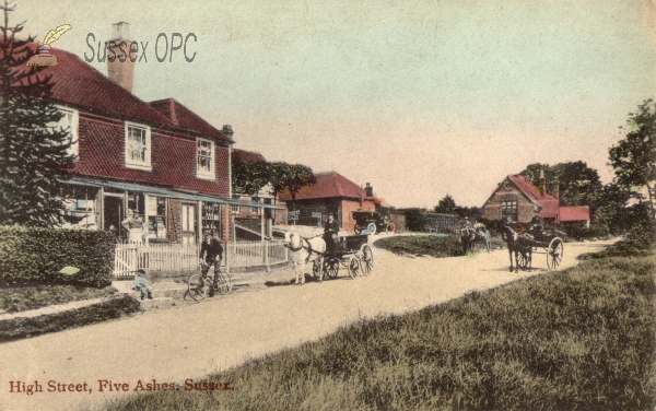 Image of Five Ashes - High Street (showing school)