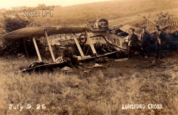 Ninfield - Aeroplane crash at Lunsford Cross - July 9, 1926