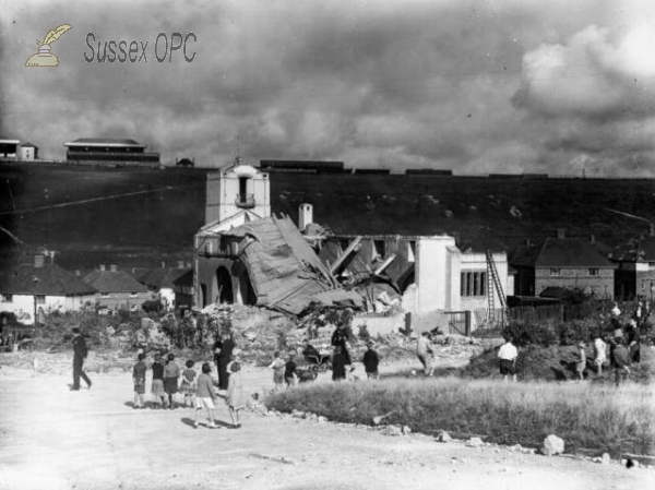 Whitehawk - St Cuthman's Church destroyed by bombing