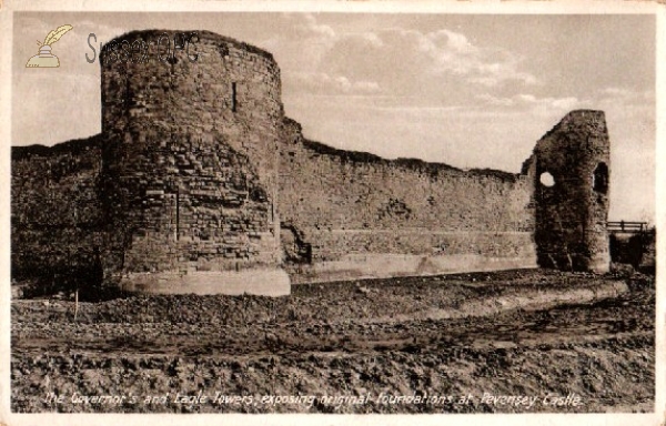Image of Pevensey - The Castle, Governor's and Eagle Towers