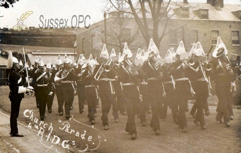 Image of Preston - Barracks, 4th R I Dragoon Guards, Church Parade