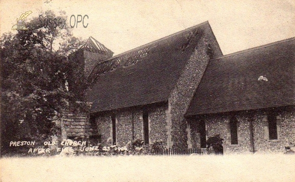 Image of Preston - Old Church after fire, 23rd June 1906