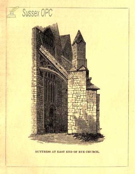 Image of Rye - St Mary's Church - Buttress