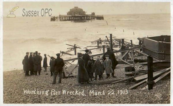 Image of Worthing - Wreck of the Pier, 22nd March 1913