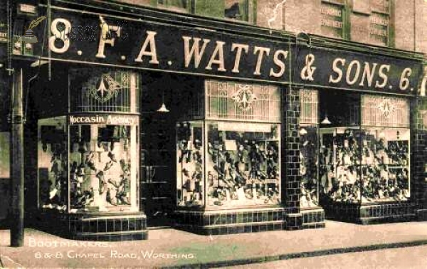 Image of Worthing - F A Watts & Sons - Boot makers, 6 & 8 Chapel Road