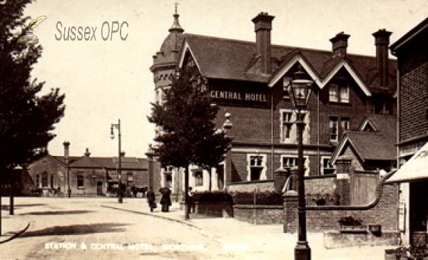 Image of Worthing - Railway Station and Central Hotel