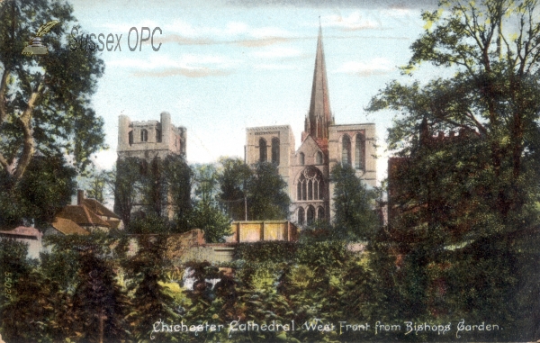 Chichester - The Cathedral from the Bishop's garden