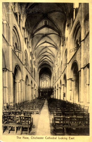 Chichester - The Cathedral, the nave looking east