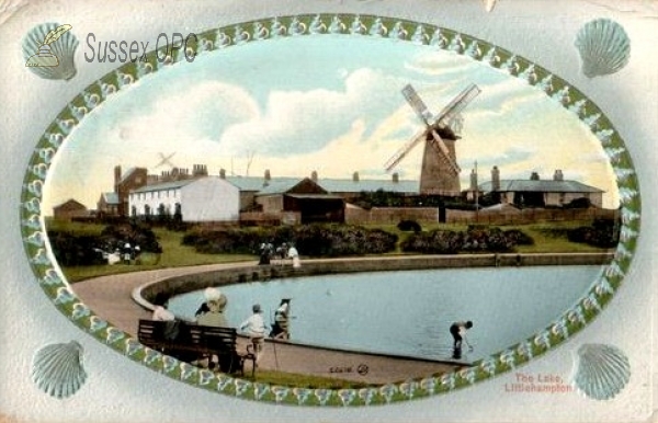 Image of Littlehampton - The lake and windmill