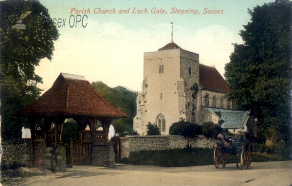 Image of Steyning - The parish church and lych gate