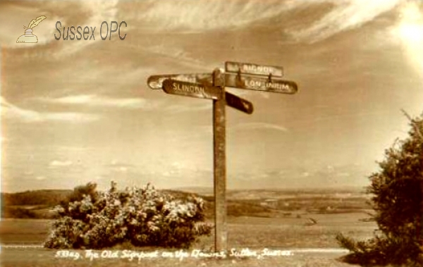 Image of Sutton - Old Signpost on the Downs