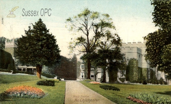 Image of West Dean - Showing church and house