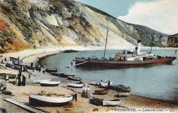 West Lulworth - Lulworth Cove (Man on gangway)