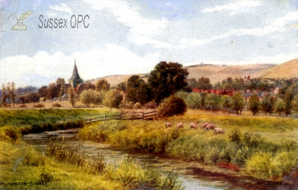 Image of Alfriston - View of the village and church