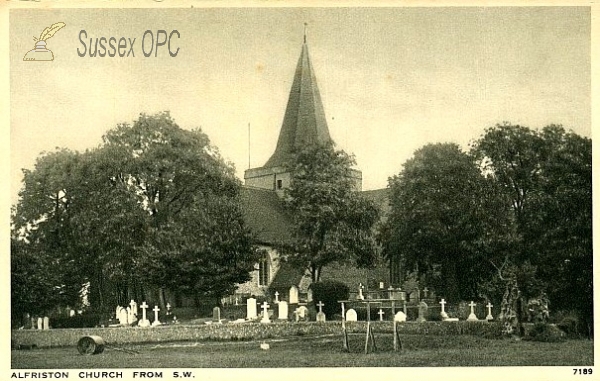 Image of Alfriston - St Andrew's Church from the south west