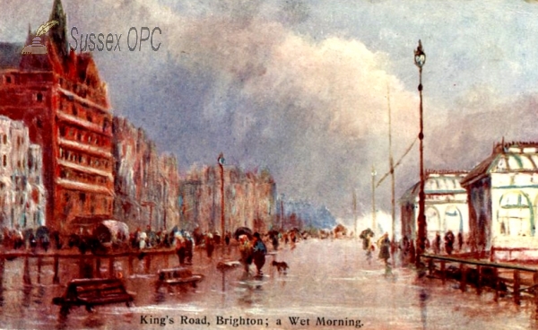 Image of Brighton - King's Road - A Wet Morning