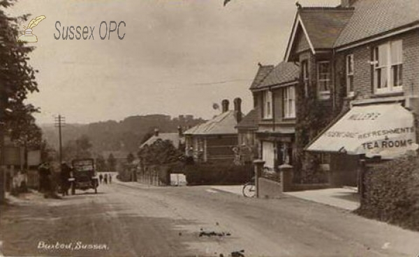 Image of Buxted - A Street Scene showing Miller's Tea Rooms