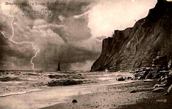 Image of Eastbourne - Beachy Head Lighthouse in a storm