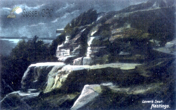 Image of Hastings - Lovers seat by night